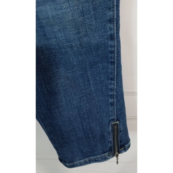 Not Your Daughters Jeans NYDJ Cropped Blue Jeans Zip Ankles High Rise Plus Sz 14 - Picture 5 of 7